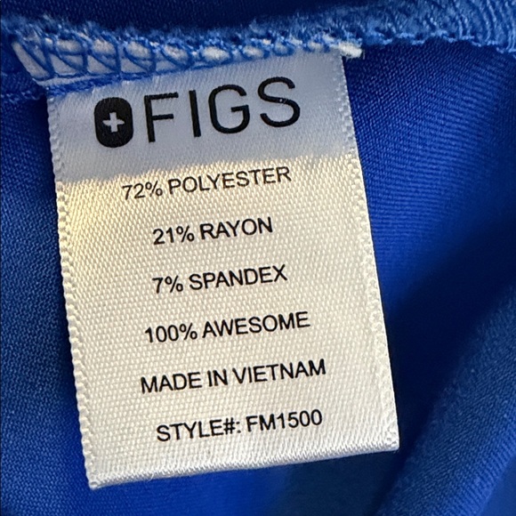 Figs Men's / Women’s Technical Collection Royal Blue Scrub Top - Size Large - Picture 6 of 7